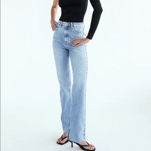 Zara Slim Flared Split Hem High Rise Z1975 Jean